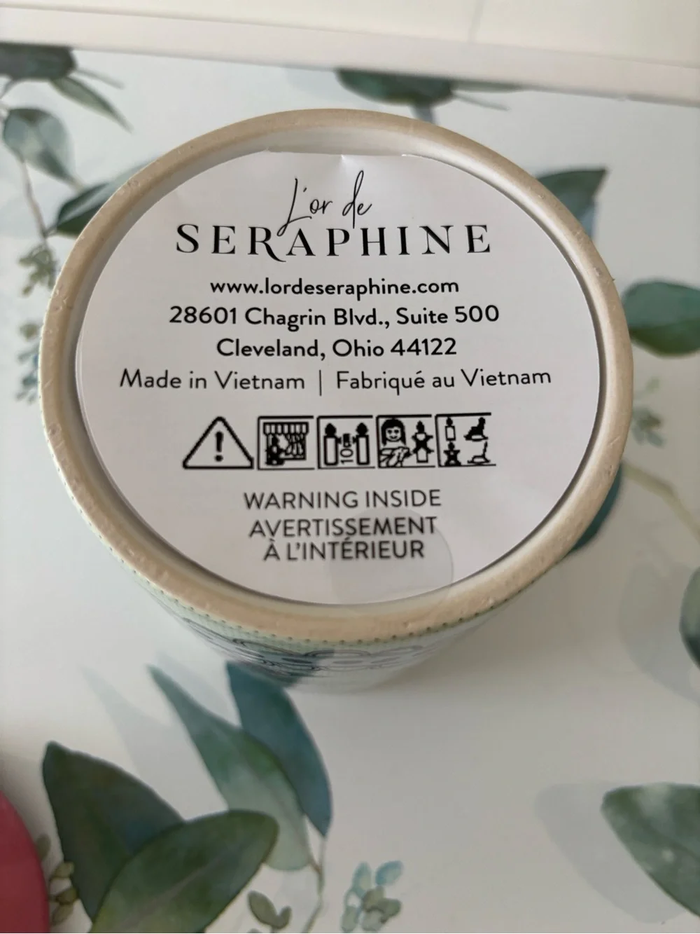 L’or de Serpahine La Roseraie No 27 Candle 17 oz Ceramic Lidded Vessel